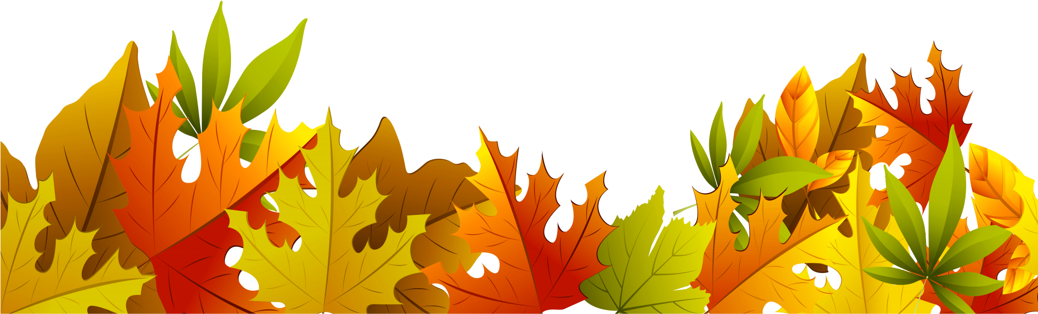 Wallpaper Hd - Transparent Autumn Leaves Border Clipart (2048x749), Png Download