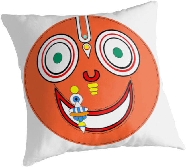 ) By Ladypat Lord Jagannath, Hare Krishna, Throw Pillow, - Cushion Clipart (875x875), Png Download