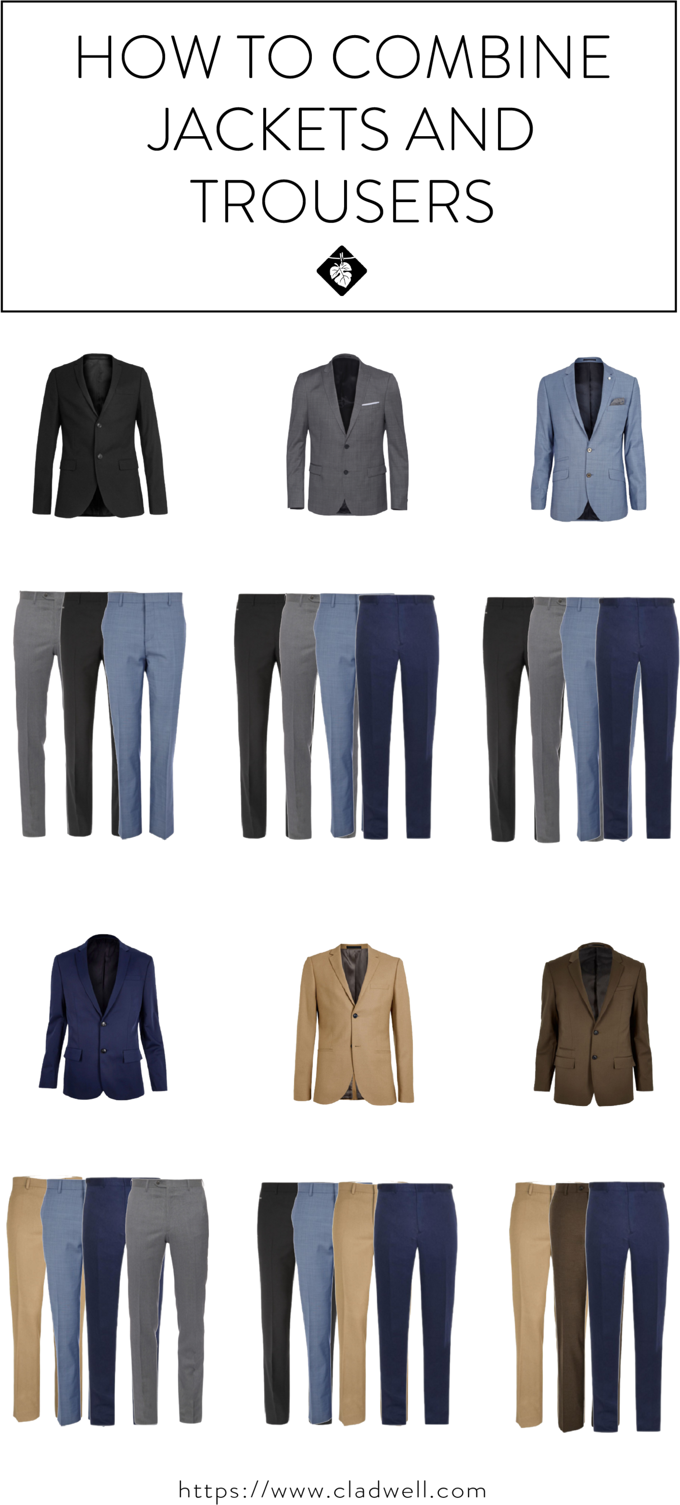 There's Something Intimidating About Mixing And Matching - Combine Jackets And Trousers Clipart (1500x3082), Png Download