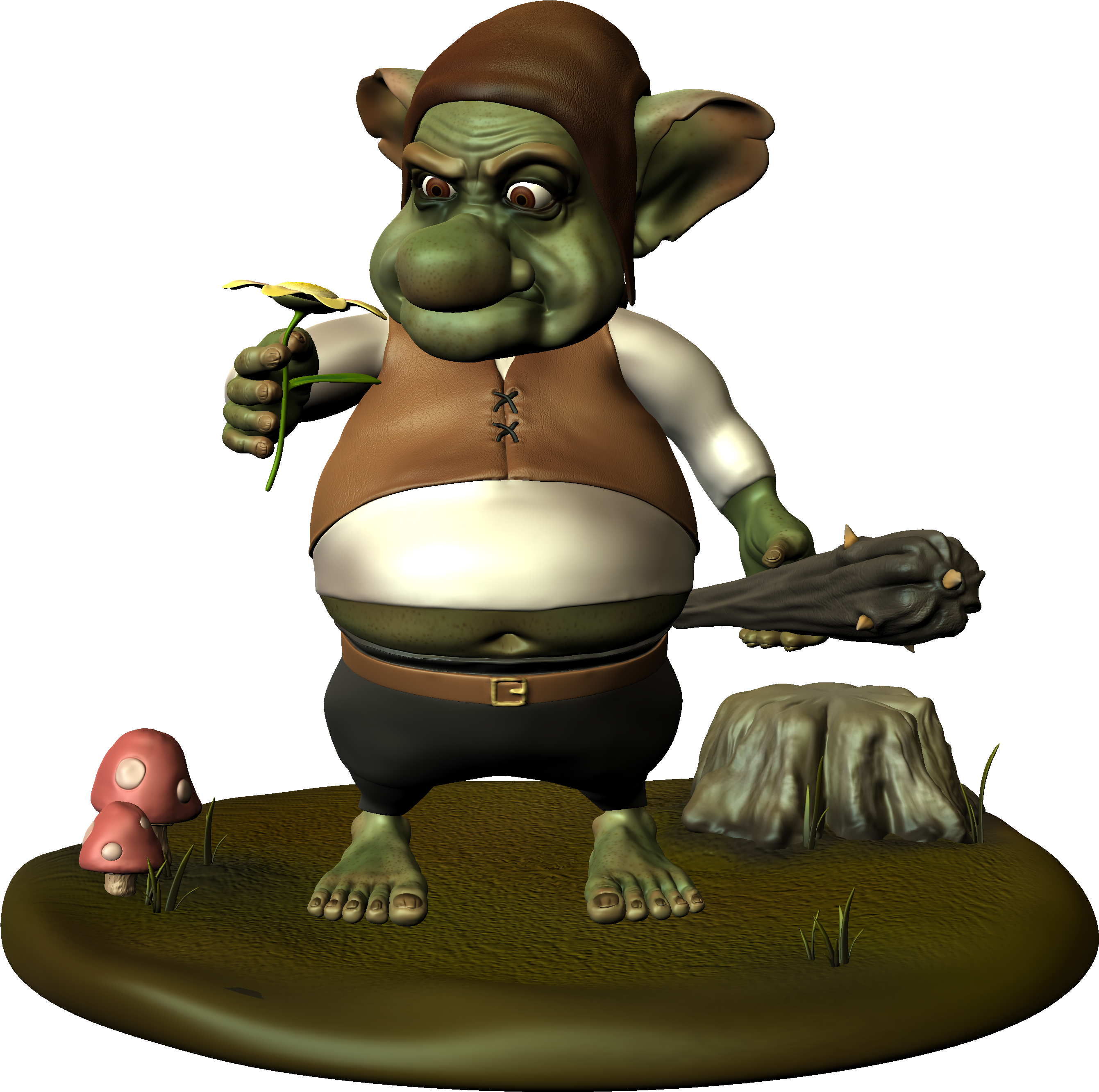 A Character Sculpted In Autodesk Maya And Mudbox - Cartoon Clipart (3000x3000), Png Download