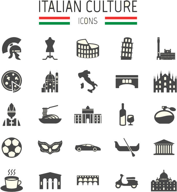 Italian Culture - Elementos Representativos De Italia Clipart (800x725), Png Download