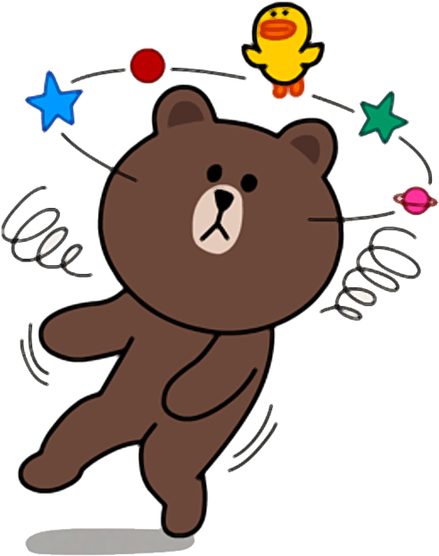 Sticker Brown Line Friends Clipart (800x800), Png Download
