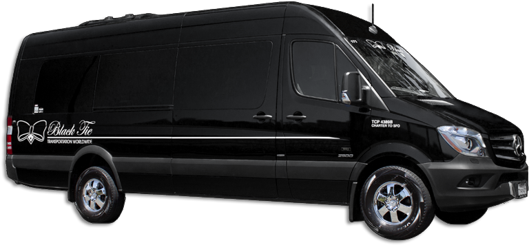 Mercedes - Black Tie Transportation Van Clipart (833x413), Png Download