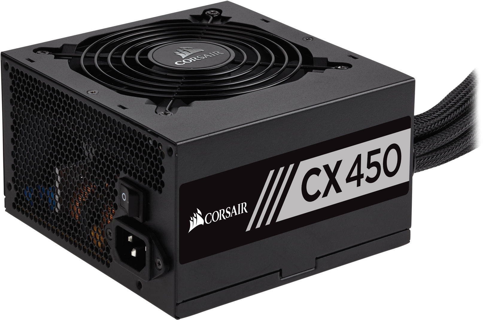 Corsair Cx Series Cx450 450w Atx12v 80 Plus Bronze - Corsair Cx450 80 Plus Bronze Power Supply Clipart (1800x1212), Png Download