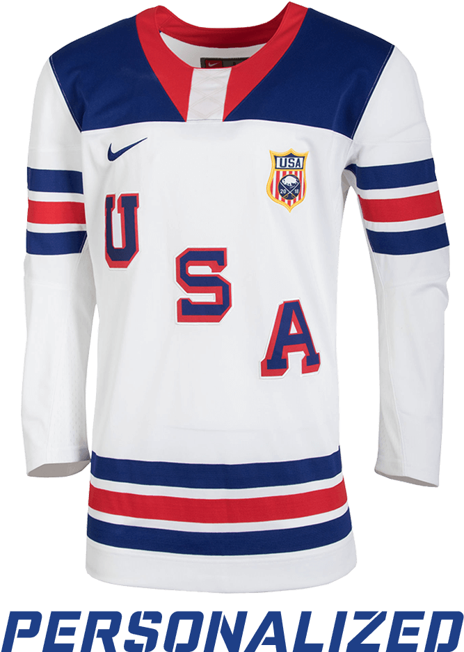Usa Hockey® Nike Buffalo Replica Throwback Personalized - Usa World Junior Jersey 2018 Clipart (1000x1000), Png Download