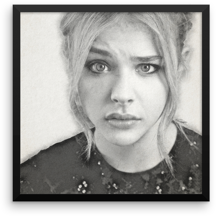 Quizzicalmoretz Mockup Wall Original - Chloë Grace Moretz Clipart (1000x1000), Png Download