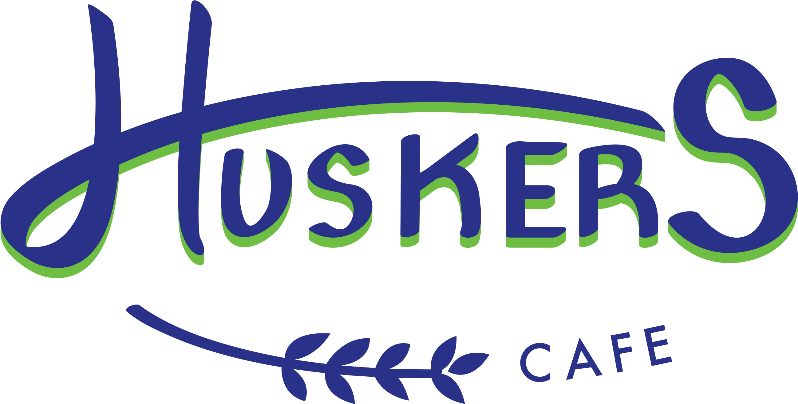Huskers Cafe Logo - Calligraphy Clipart (2620x1326), Png Download