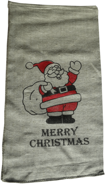 Large Hessian / Jute Santa Sack 60 X 110cm - Santa Claus Clipart (700x800), Png Download