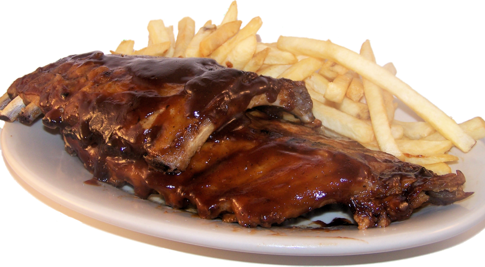 Bbq Baby Back Ribs Slow Cooked With Special Seasonings - Pork Ribs Clipart (1000x551), Png Download