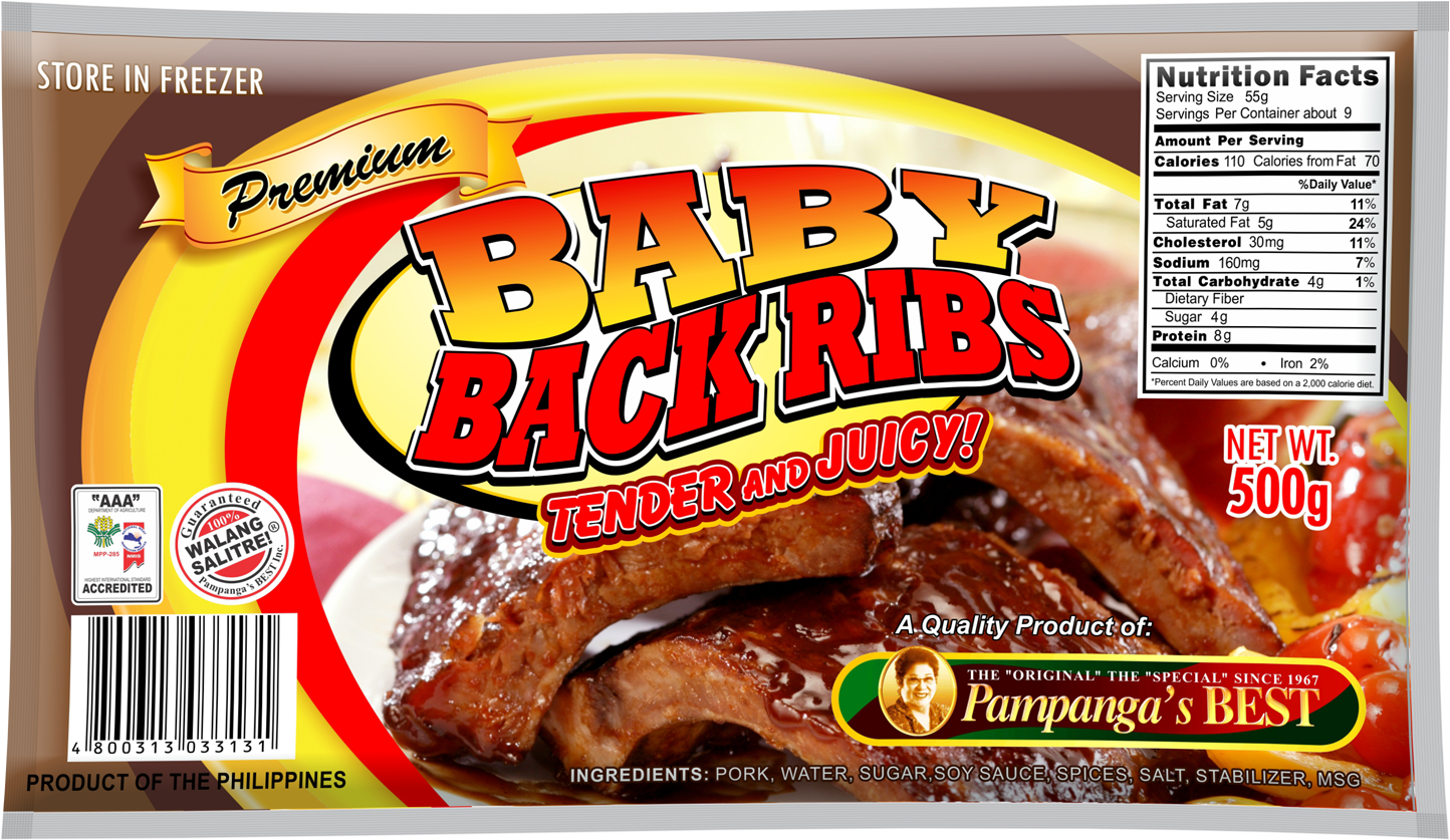 Baby Back Ribs 500g - Convenience Food Clipart (1500x1159), Png Download