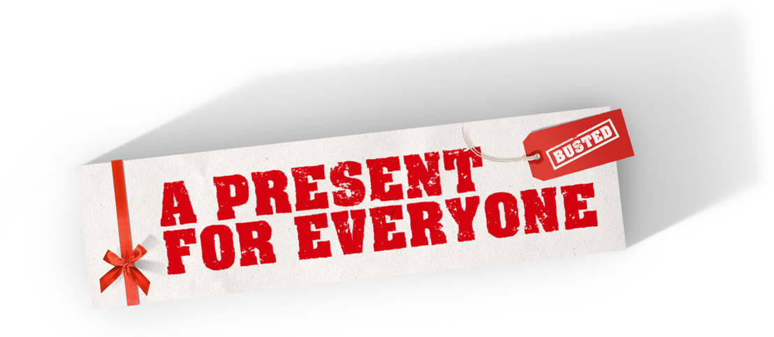 Ho Ho Ho Christmas Is Coming And We Have A Bunch Of - Presents For Everyone Clipart (1208x482), Png Download