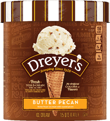 Dreyer's Butter Pecan - Dreyer's Coffee Ice Cream Clipart (576x576), Png Download