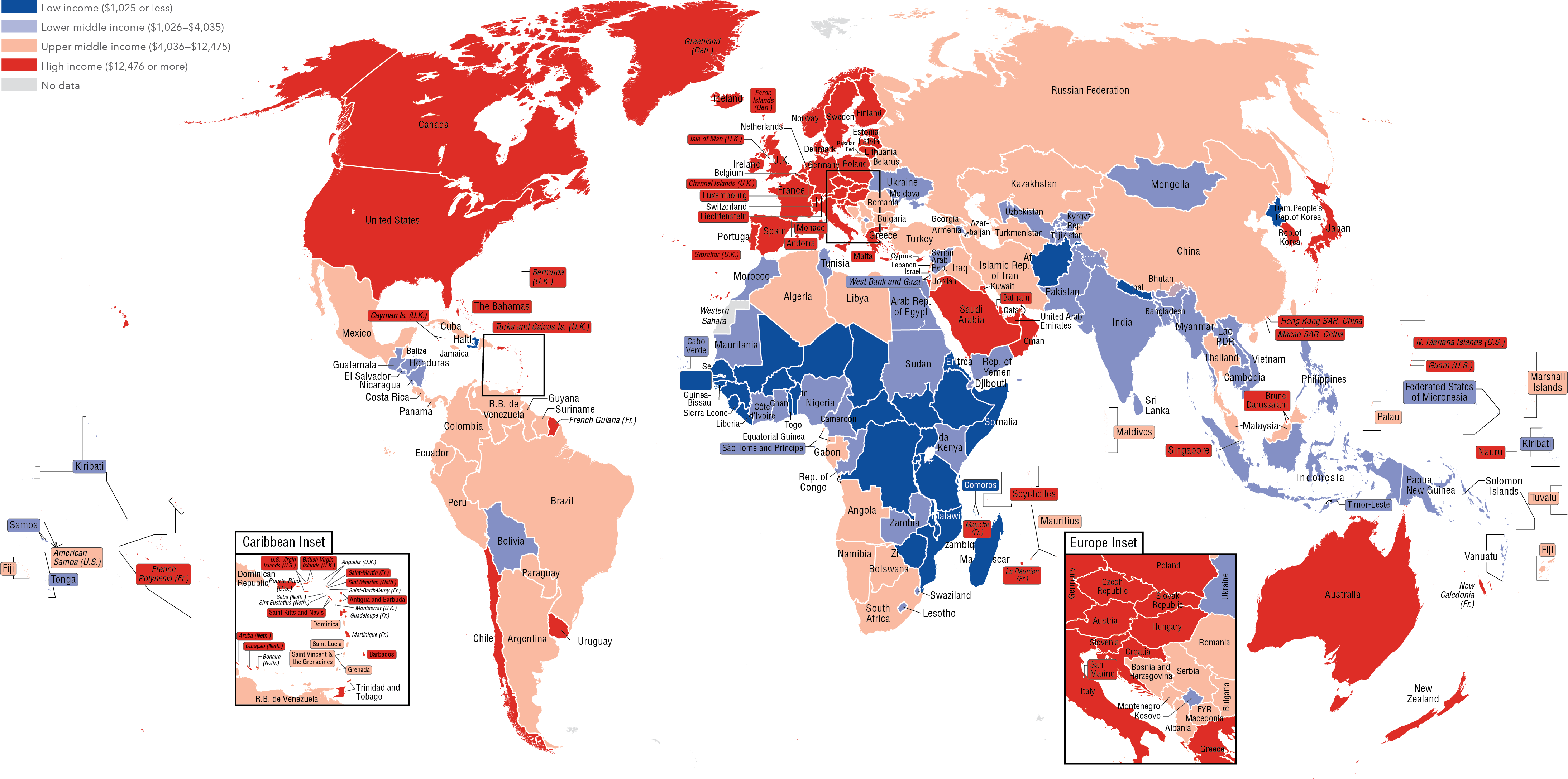 Classified According To World Bank Estimates Of 2015 - Fall Foliage World Map Clipart (4376x2176), Png Download