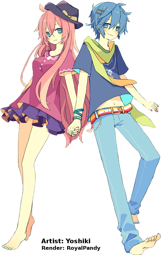 Kaito X Luka Images Img - Cartoon Clipart (561x888), Png Download