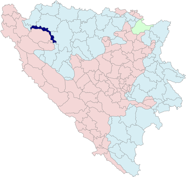 Oštra Luka Municipality - Bosnia Municipalities Map Clipart (631x599), Png Download