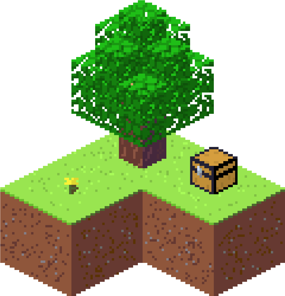 A Simple Isometric Skyblock - Illustration Clipart (1450x1500), Png Download