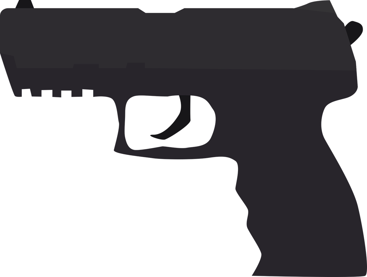 Pistol Crime Weapon Criminal Case Offence Free - Pistol Silhouette Clipart (1280x965), Png Download