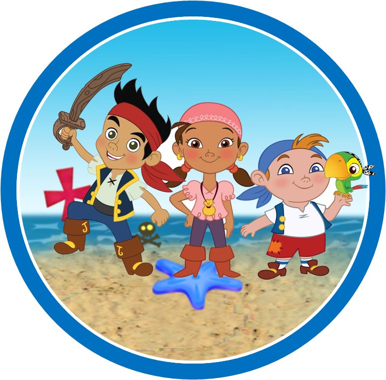 Toppers, Labels Or Stickers Of Jake And The Neverland - Jake Y Los Piratas Clipart (775x764), Png Download