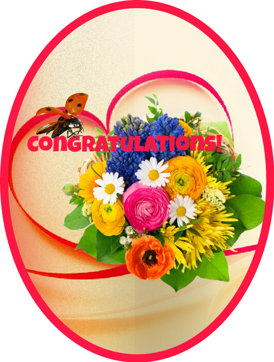 Congratulations Sticker Flower Clipart Transparent Background Png