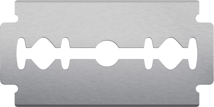 Razorblade Clipart Stainless Steel - Transparent Razor Blade Png (850x427), Png Download