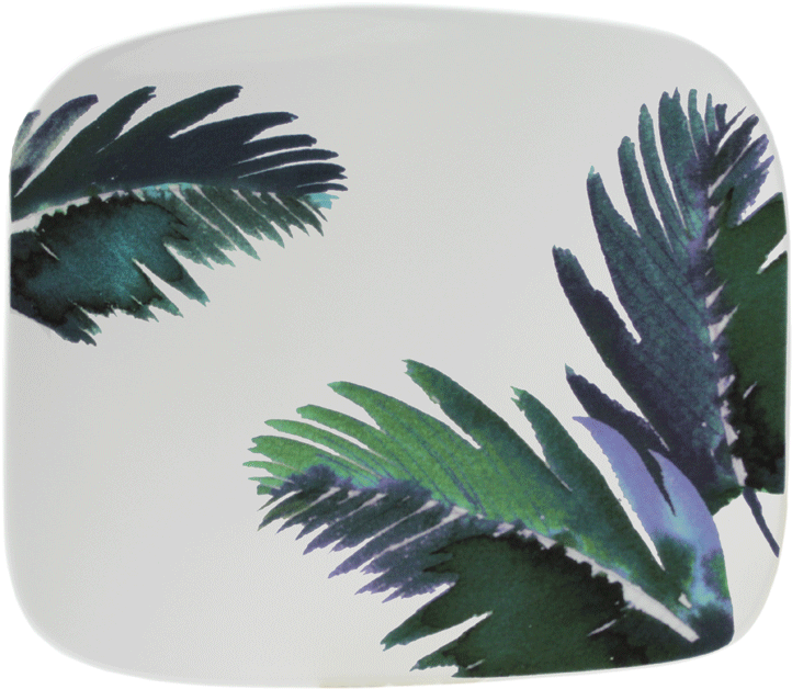 Organic Square Plate Medium - Gien France Jardins Extraordinaires Vegetal Organic Clipart (869x869), Png Download