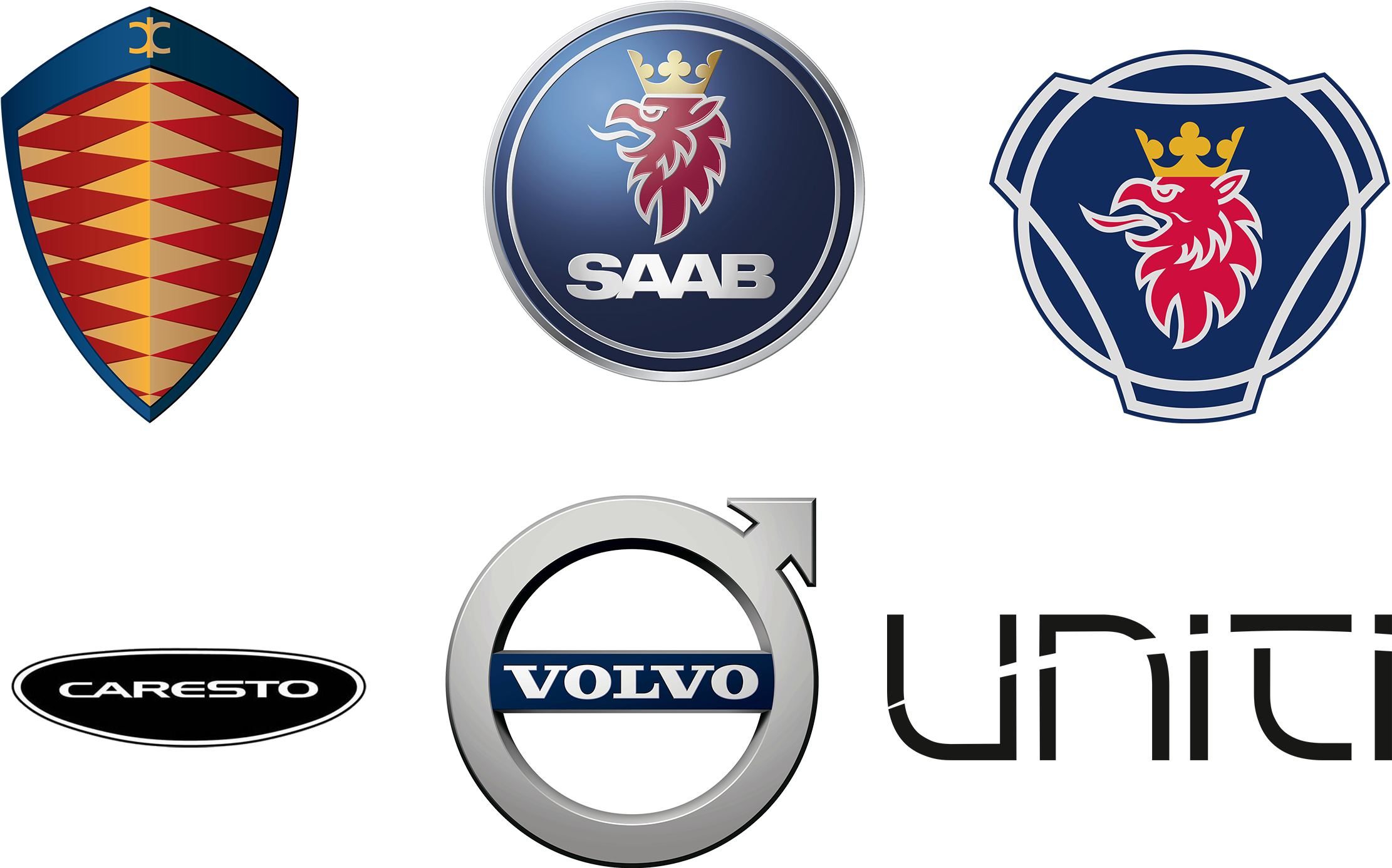 Swedish Car Brands Logotypes - Scania And Saab Logo Clipart (2395x1528), Png Download