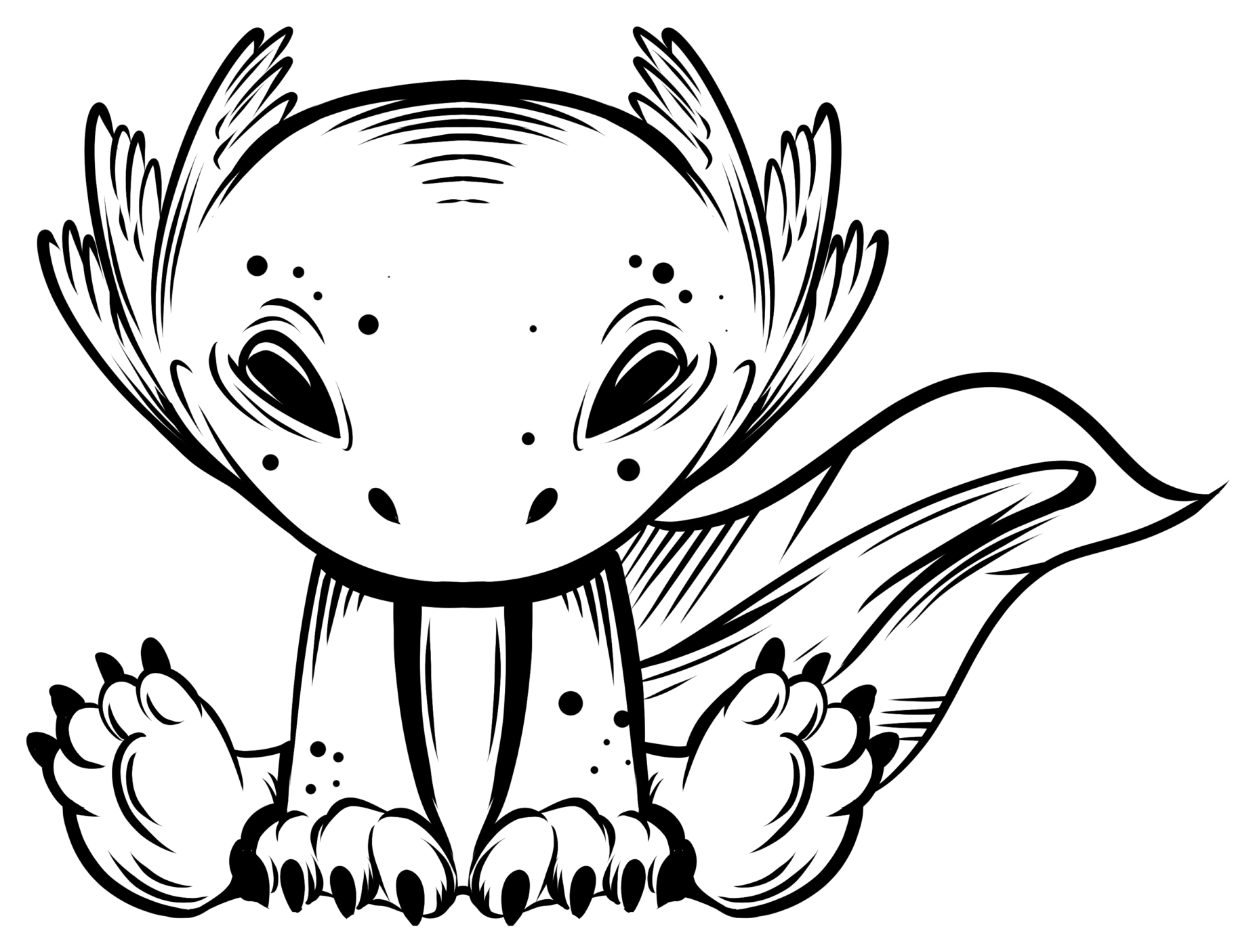Axolotl - Cartoon Clipart (2000x1625), Png Download