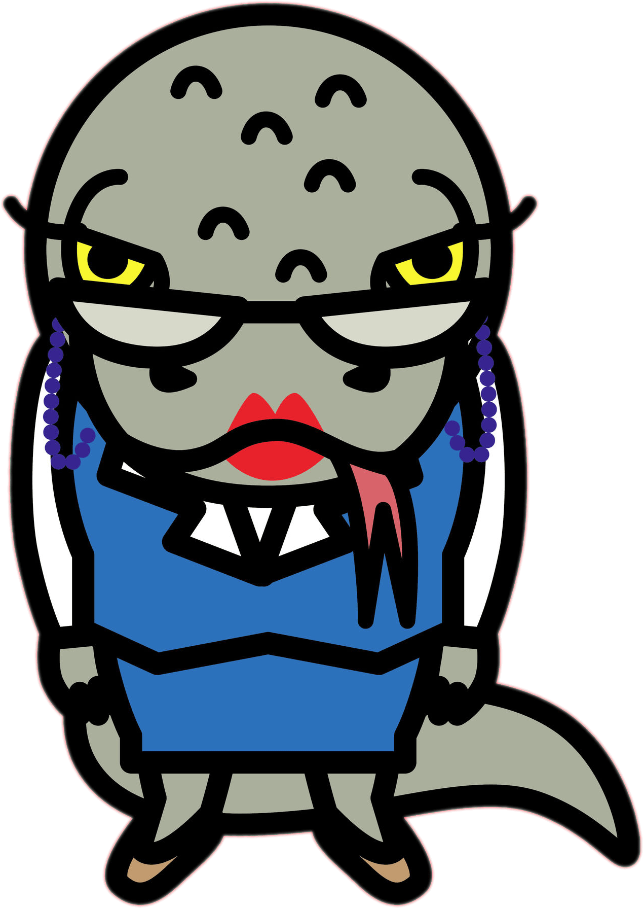 Aggretsuko Character Tsubone The Komodo Dragon - Aggretsuko Characters Clipart (2000x2000), Png Download