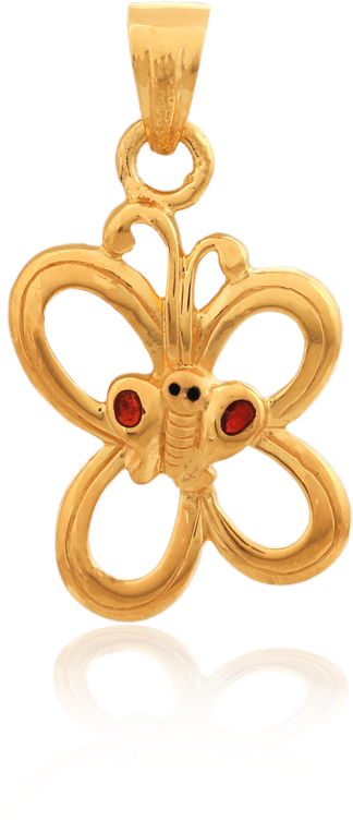 Beautiful Gold Butterfly Pendant - Pendant Clipart (1000x1000), Png Download