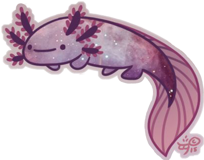#cute #axolotl #aesthetic #sea #fish #creature #alien - Cute Axolotl Drawing Clipart (412x324), Png Download