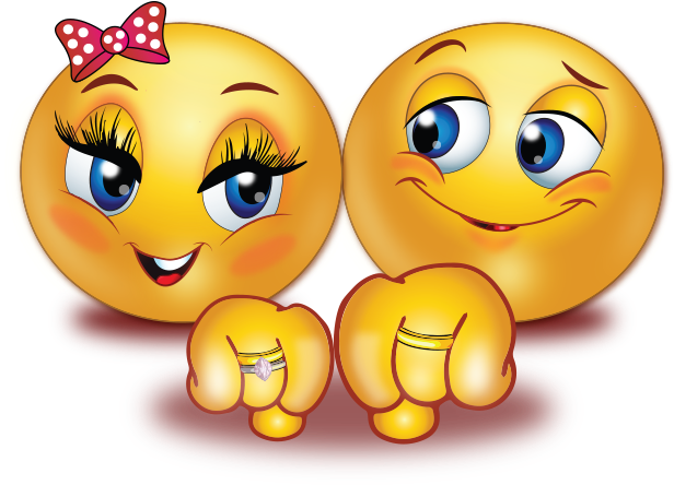 Engaged Couple Smiley Emoji Sticker - Couple Emoji Clipart (640x640), Png Download