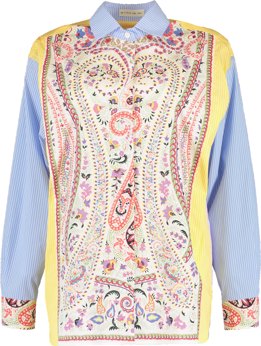 Paisley Print Woodstock Shirt - Blouse Clipart (960x1223), Png Download