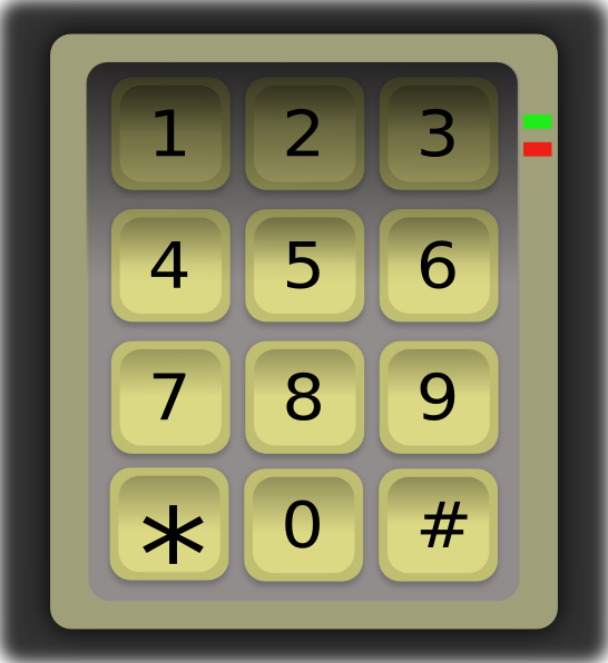 Small - Door Keypad Clipart - Png Download (546x596), Png Download