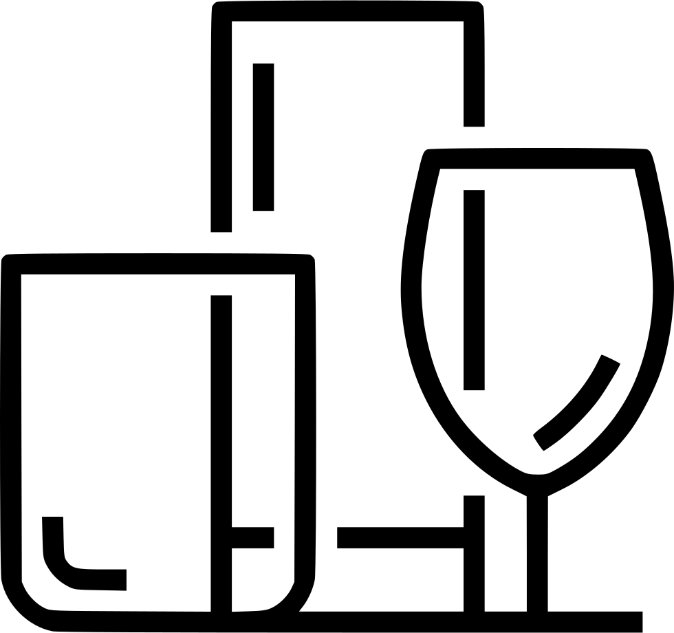 Kitchen Icon Png - Glassware Black And White Icon Clipart (980x920), Png Download