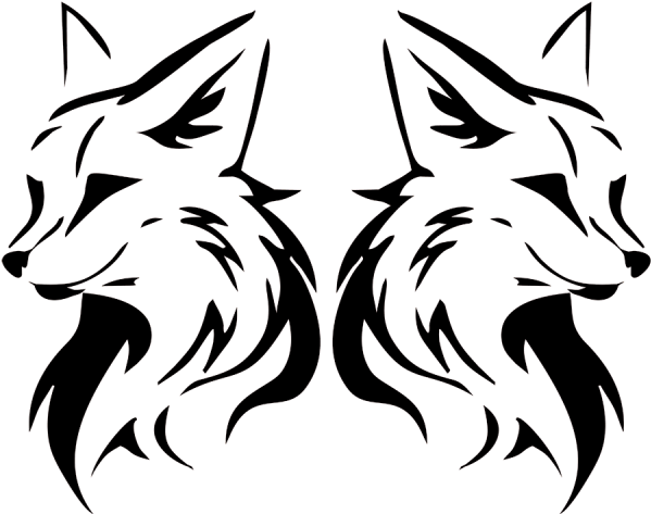 Fox Racing Sticker - Tribal Fox Clipart (600x600), Png Download