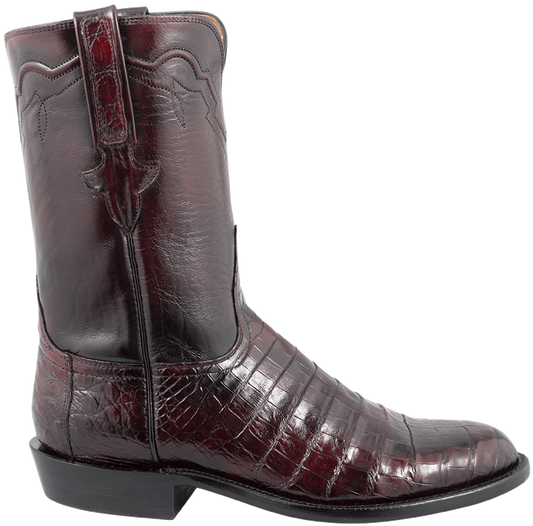 Lucchese Men's Black Cherry Ultra Caiman Crocodile - Cowboy Boot Clipart (544x800), Png Download