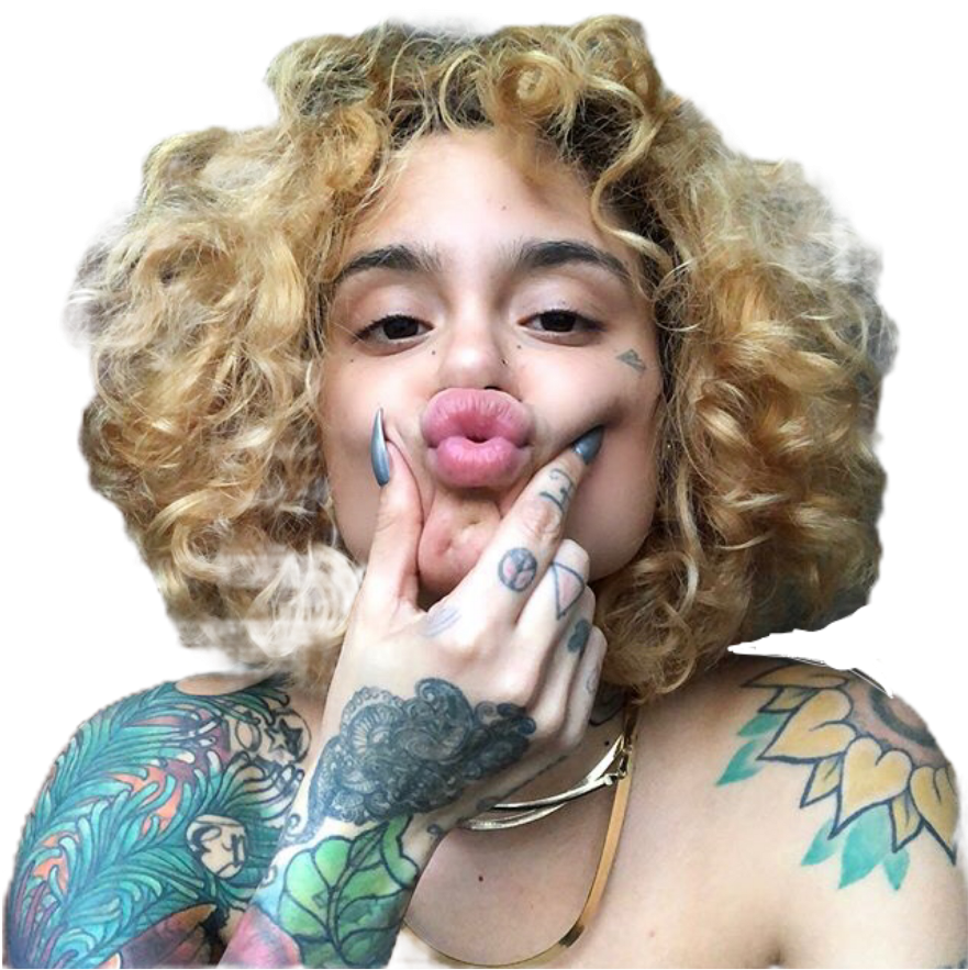 Sticker By Jamika Tate - Kehlani Blonde Curly Hair Clipart (1024x1024), Png Download