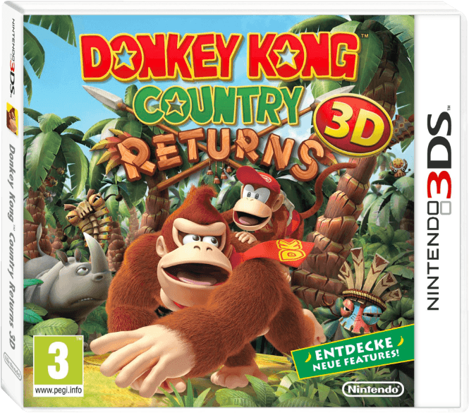 On Aime Nintendo Games Donkey Country Returns 3d Nl - Donkey Kong Nintendo 3ds Clipart (786x587), Png Download