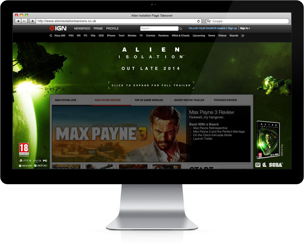 Banner Ads Development Studio Alien Isolation - Led-backlit Lcd Display Clipart (969x780), Png Download