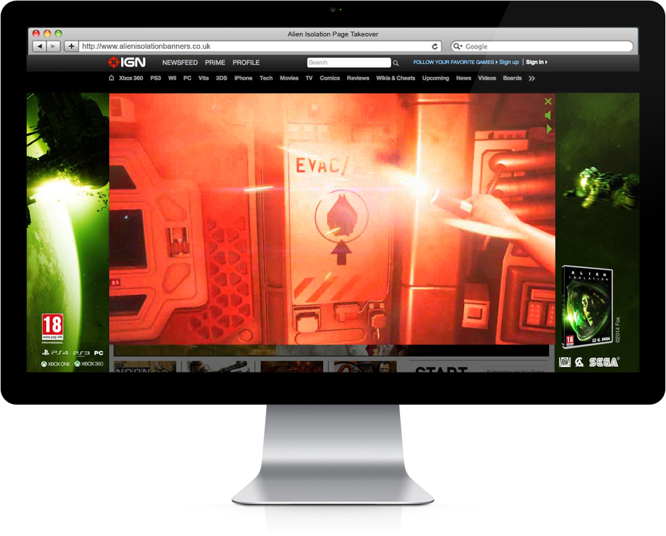 Banner Ads Development Studio Alien Isolation - Led-backlit Lcd Display Clipart (969x780), Png Download