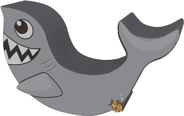 Animal Themed Shark Rocker - Cartoon Clipart (800x600), Png Download