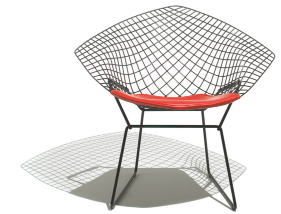 Bertoia Diamond Chair - Bertoia Diamond Chair Black Clipart (561x561), Png Download