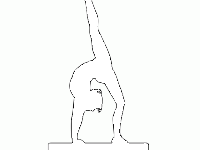 Gymnast Silhouette On Beam Clipart , Png Download - Black And White Gymnast Transparent Png (640x480), Png Download