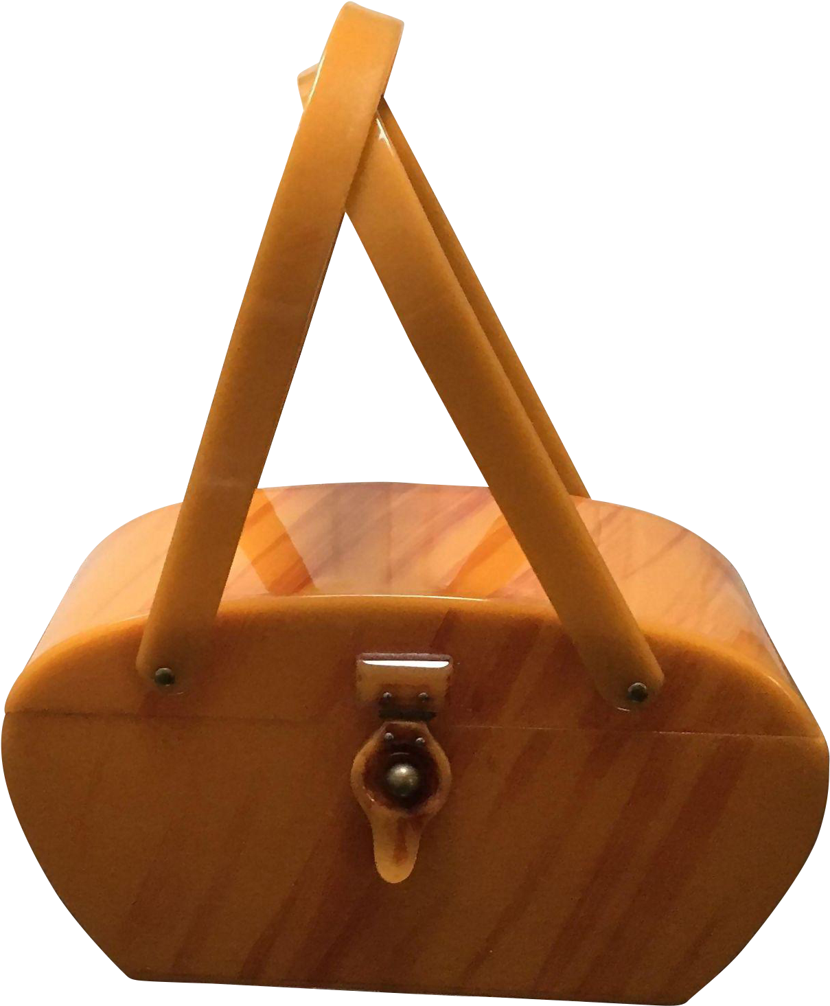 Vintage Charles Foster Bakelite/lucite Caramel Swirl - Handbag Clipart (1464x1464), Png Download
