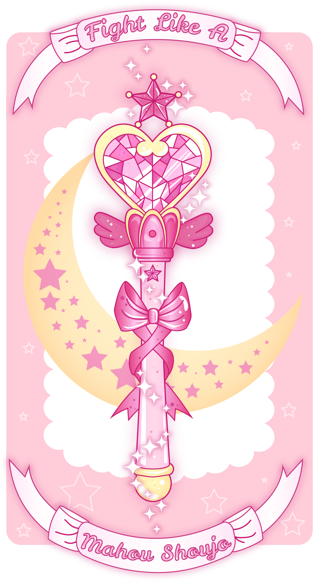 Fight Like A Girl Png - Magical Girl Wand Designs Clipart (1006x1867), Png Download