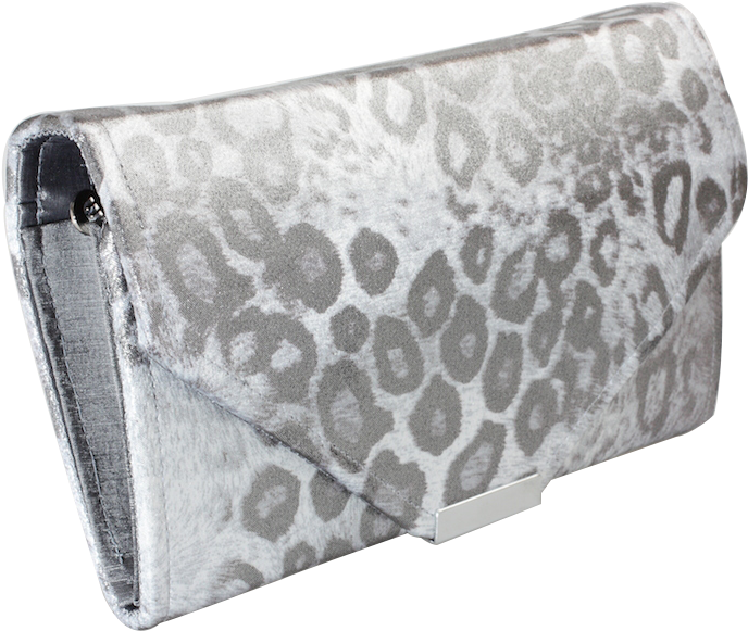Mini Silver Animal Print Clutch Bag - Handbag Clipart (1000x667), Png Download