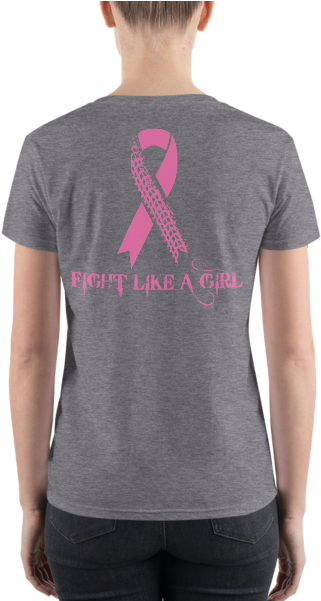 Fight Like A Girl Deep V-neck Tee - T-shirt Clipart (600x600), Png Download