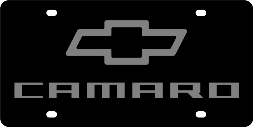 Camaro Black License Plate - Poster Clipart (900x500), Png Download