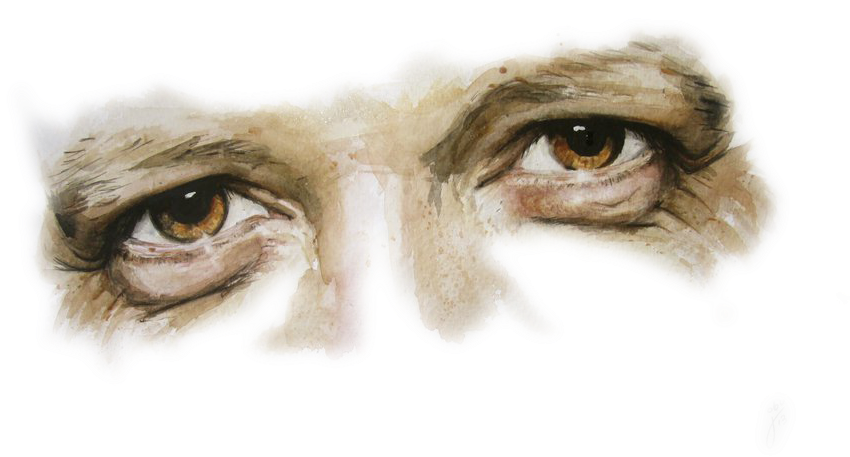 Pupil Drawing Watercolor Library - Man Eyes Transparent Clipart (850x457), Png Download