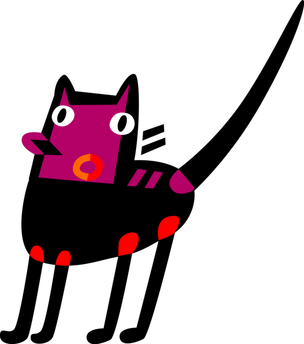 Vector Illustration Of Halloween Black Cat Associated Clipart (619x700), Png Download